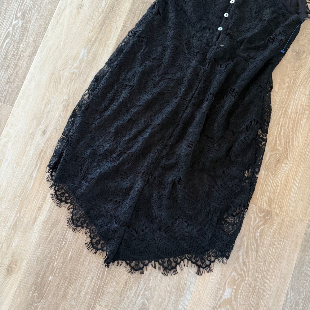 Free People She's Got it Black lace mini dress sleeveless backless sexy - Picture 7 of 16